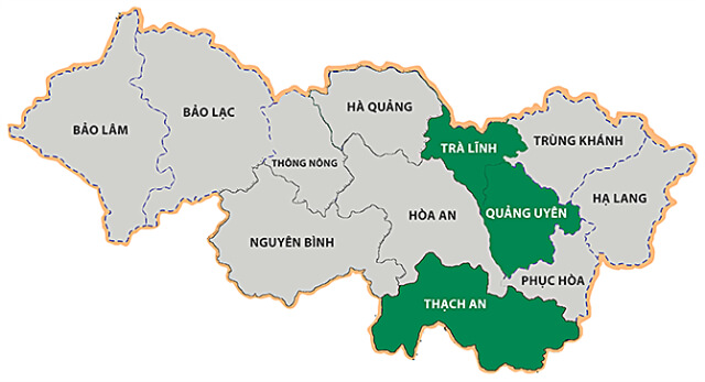 các huyện của tỉnh cao bằng